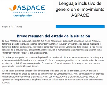 ASPACE incorporará el lenguaje inclusivo de género en las comunicaciones del movimiento ASPACE