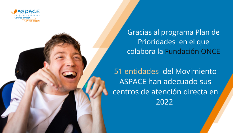51 entidades del Movimiento ASPACE han adecuado sus centros de atención directa en 2022 gracias a la colaboración de Fundación ONCE